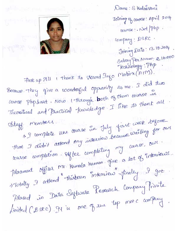 Dot Student Testimonial