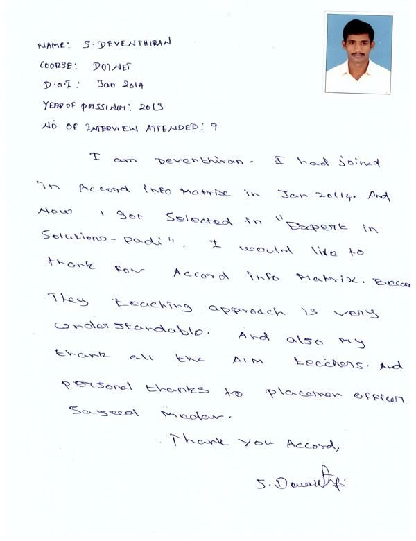 Dot Student Testimonial