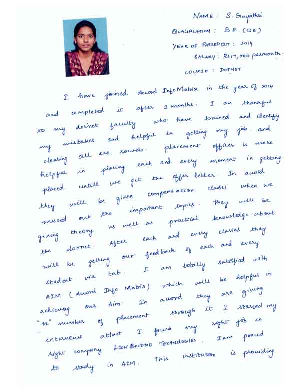Dot Student Testimonial