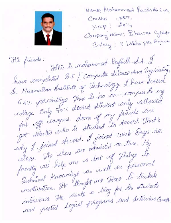 Dot Student Testimonial