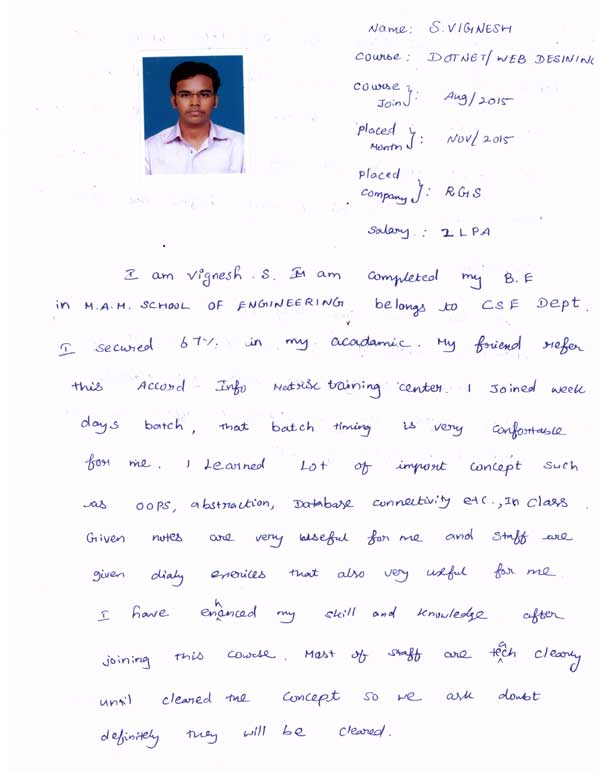 Dot Student Testimonial
