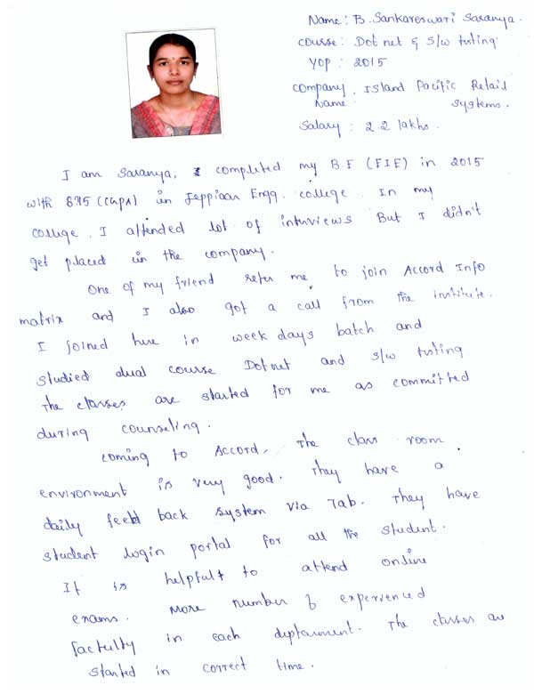 Dot Student Testimonial