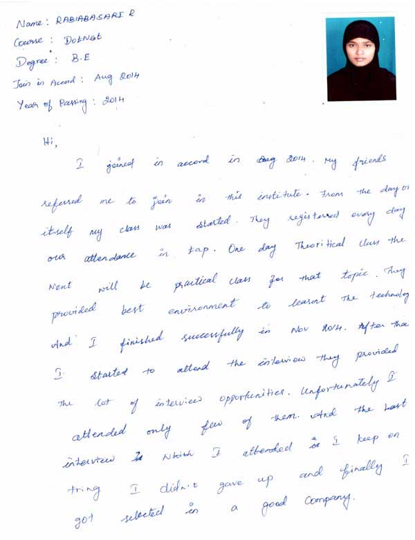 Dot Student Testimonial