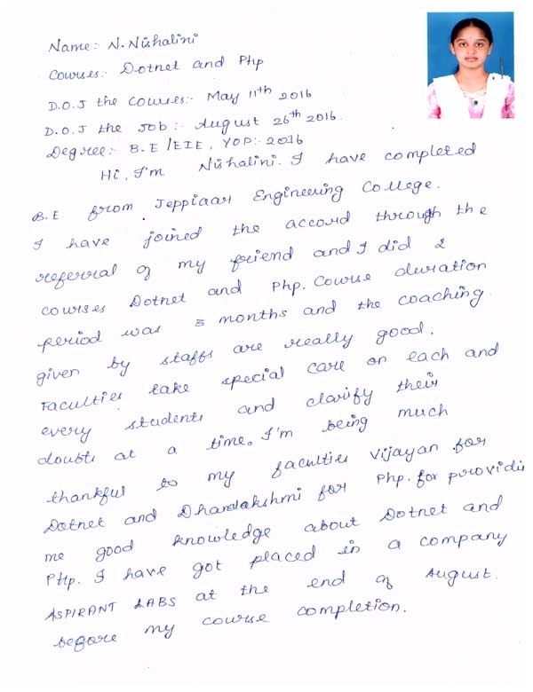 Dot Student Testimonial