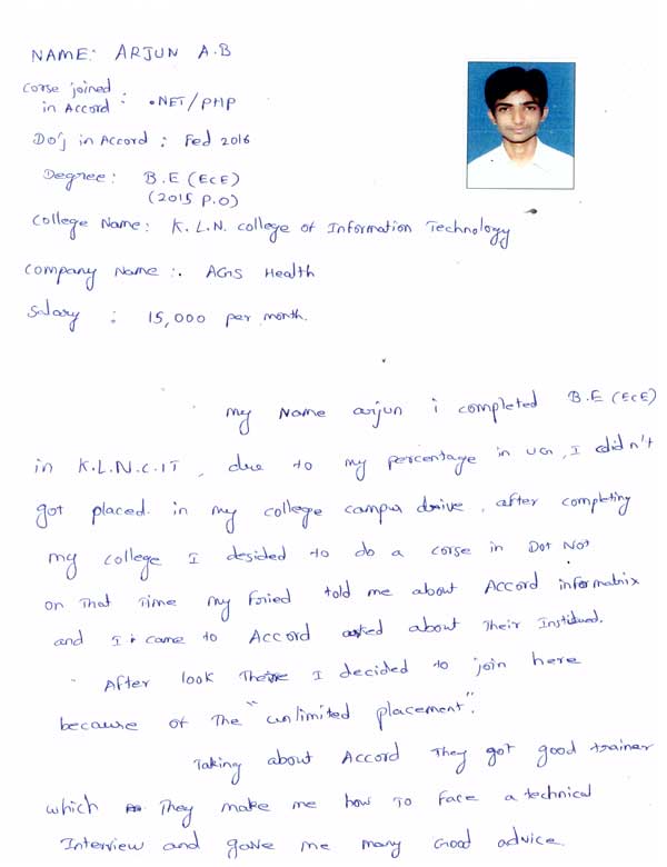 Dot Student Testimonial