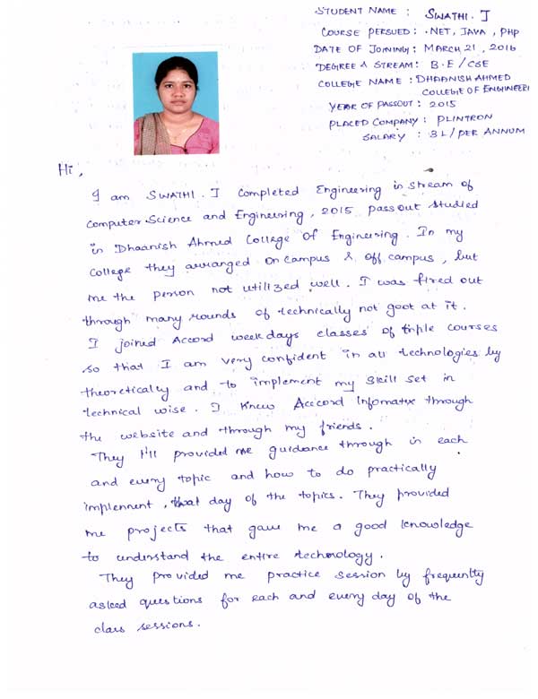 Dot Student Testimonial
