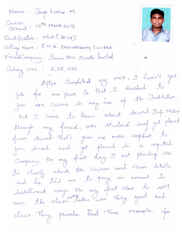 Dot Student Testimonial