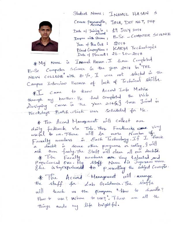 Dot Student Testimonial