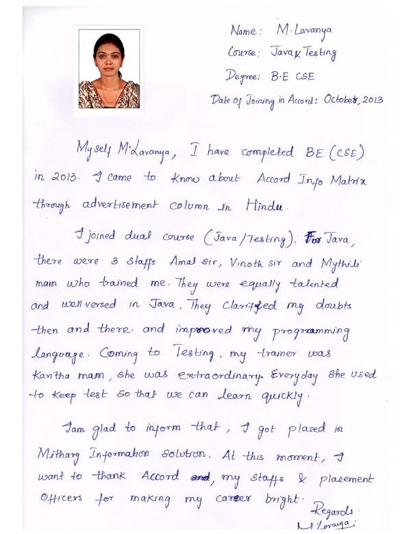 JAVA Student Testimonial