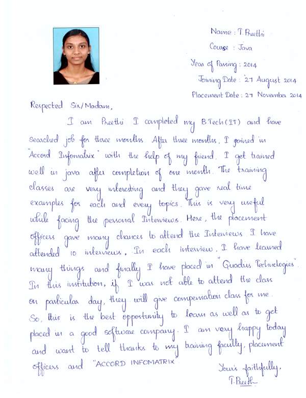 JAVA Student Testimonial