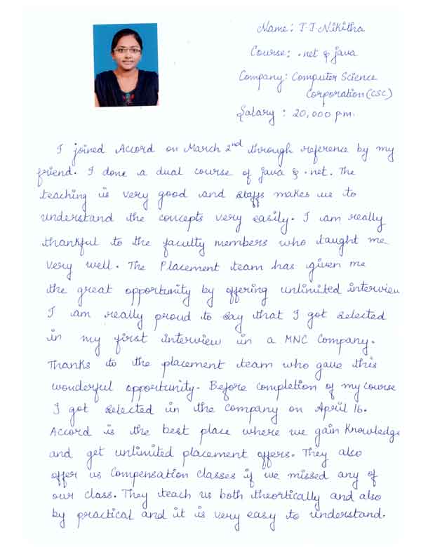 JAVA Student Testimonial