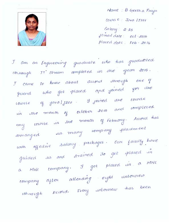 JAVA Student Testimonial
