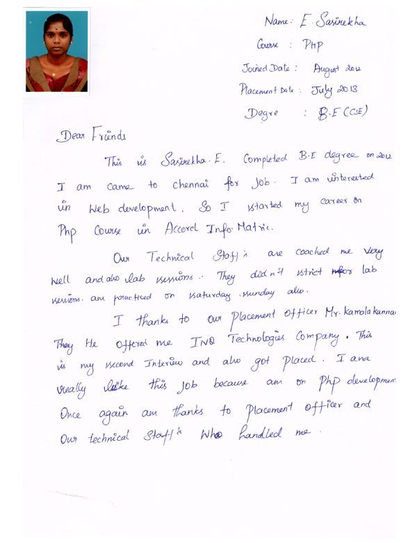 PHP Student Testimonial