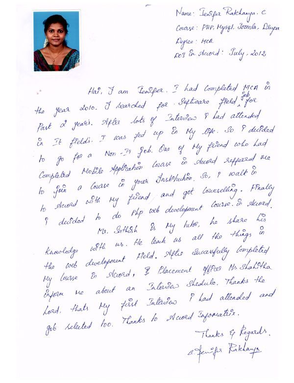 PHP Student Testimonial