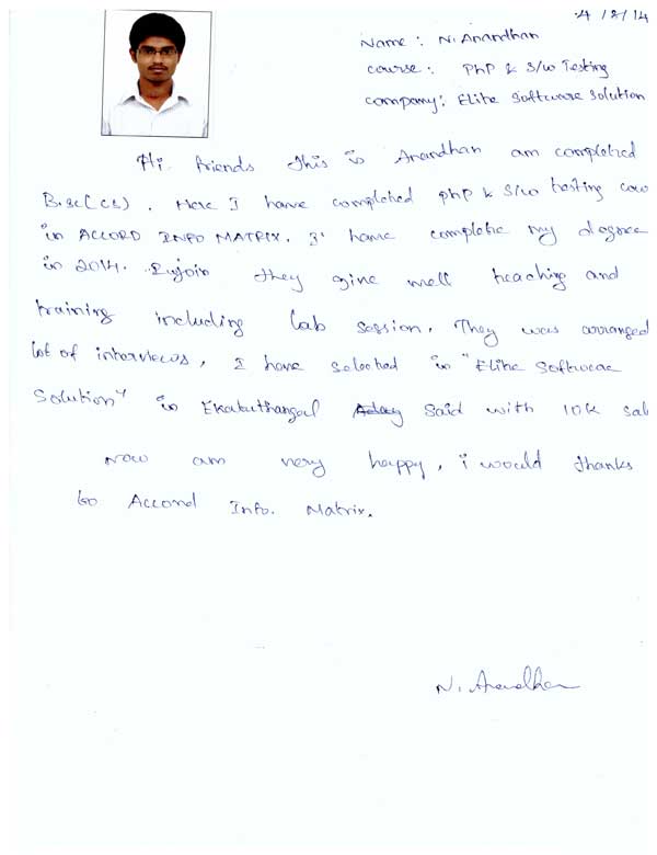 PHP Student Testimonial