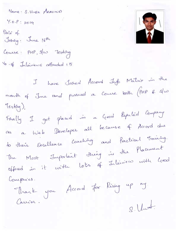 PHP Student Testimonial