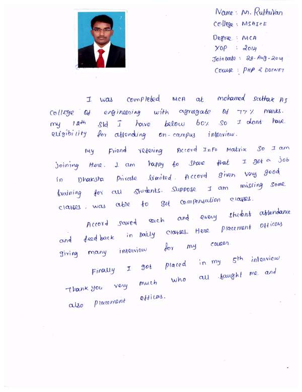 PHP Student Testimonial