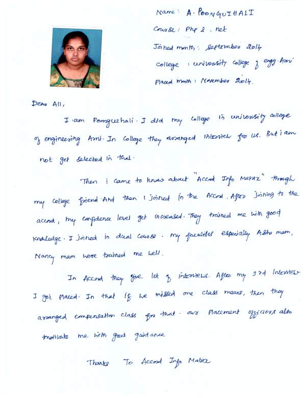 PHP Student Testimonial