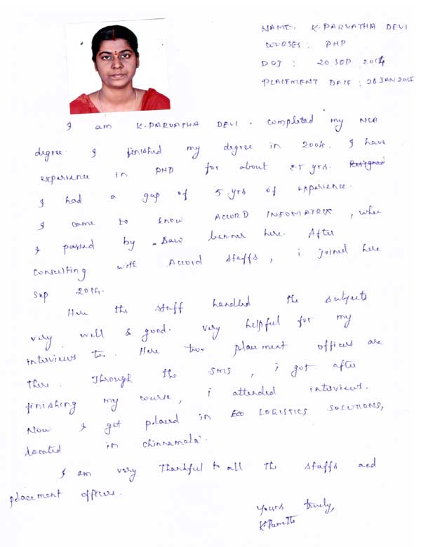PHP Student Testimonial