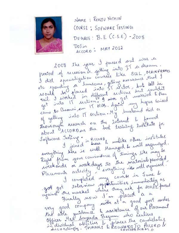Testing Student Testimonial