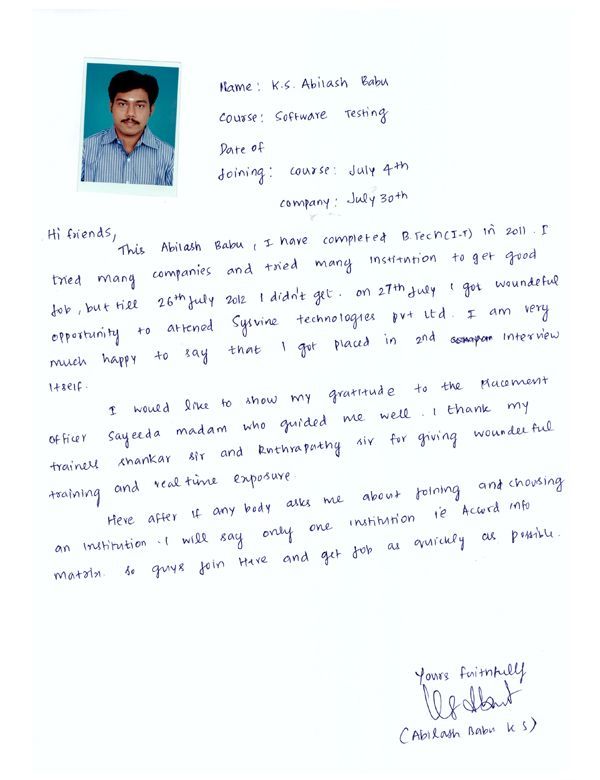 Testing Student Testimonial