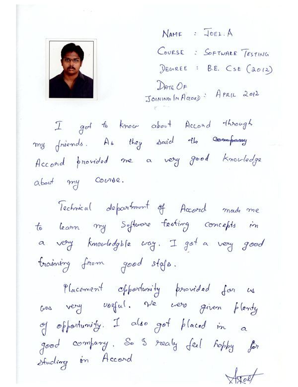Testing Student Testimonial