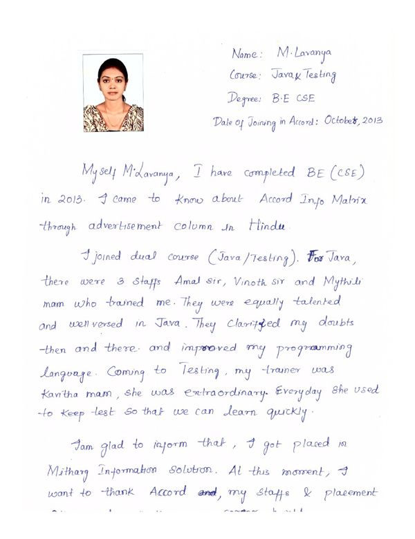 Testing Student Testimonial