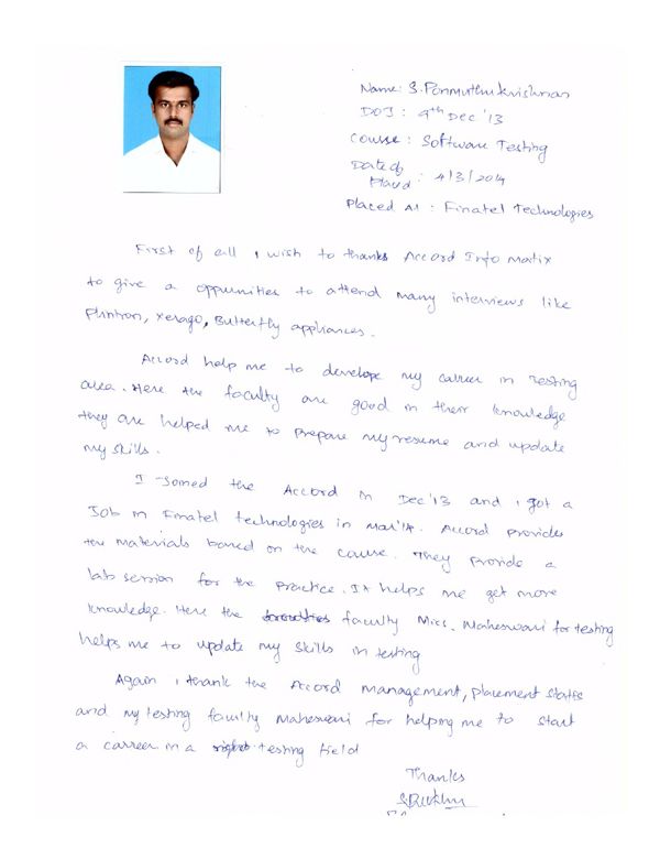 Testing Student Testimonial