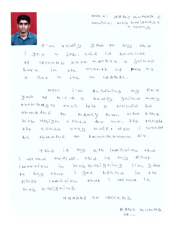 Testing Student Testimonial