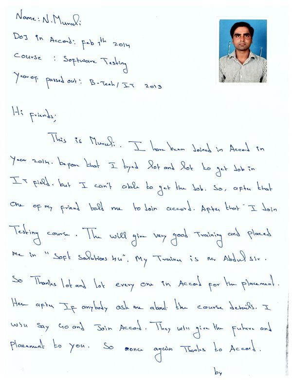 Testing Student Testimonial