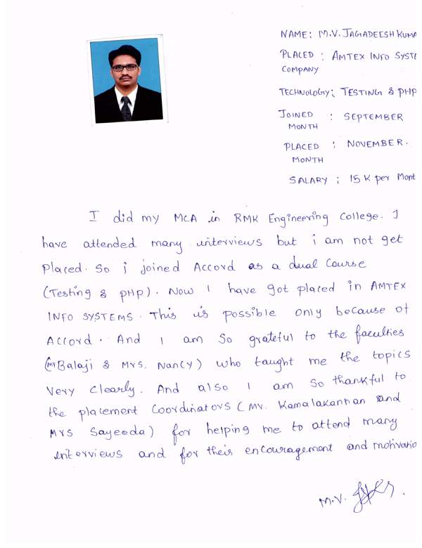 Testing Student Testimonial