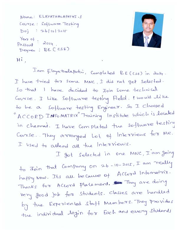 Testing Student Testimonial