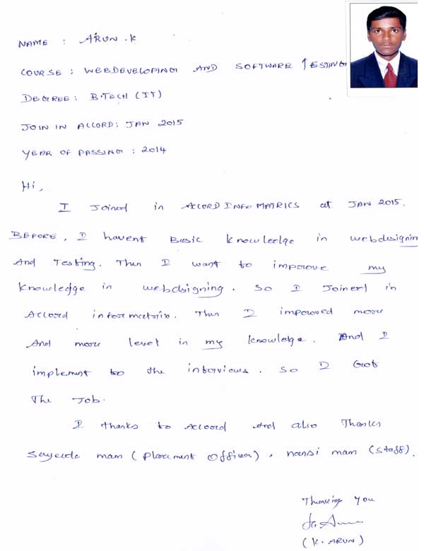 Testing Student Testimonial